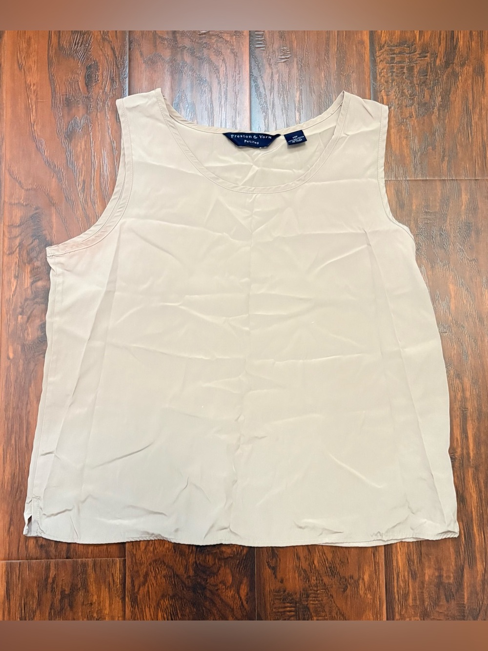 Preston & York Petites Sleeveless Blouse Size 14P Beige Career Tank Top